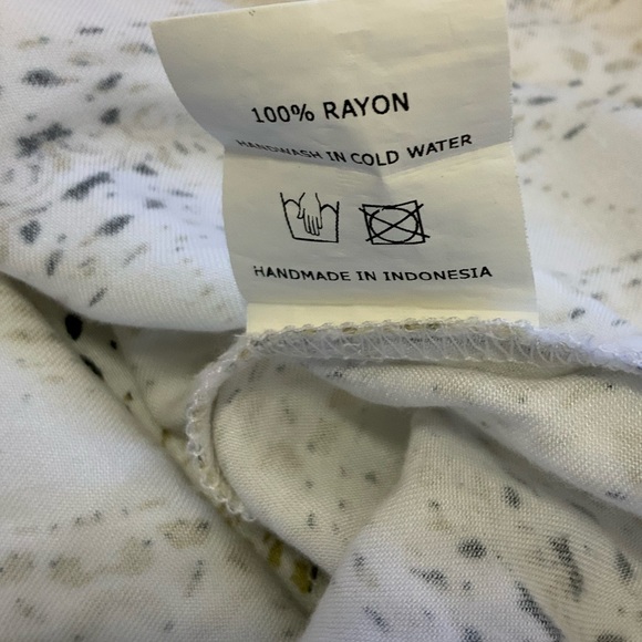 Faithfull The Brand White and Green Lace Up Dress/Tunic/Swim Cover Up size M - Picture 2 of 6